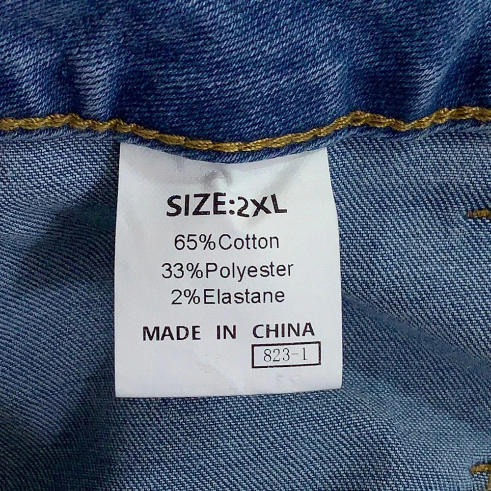 Sidefeel Womens 2XL Blue Stretch Denim Patch Pocket Mini Skirt New